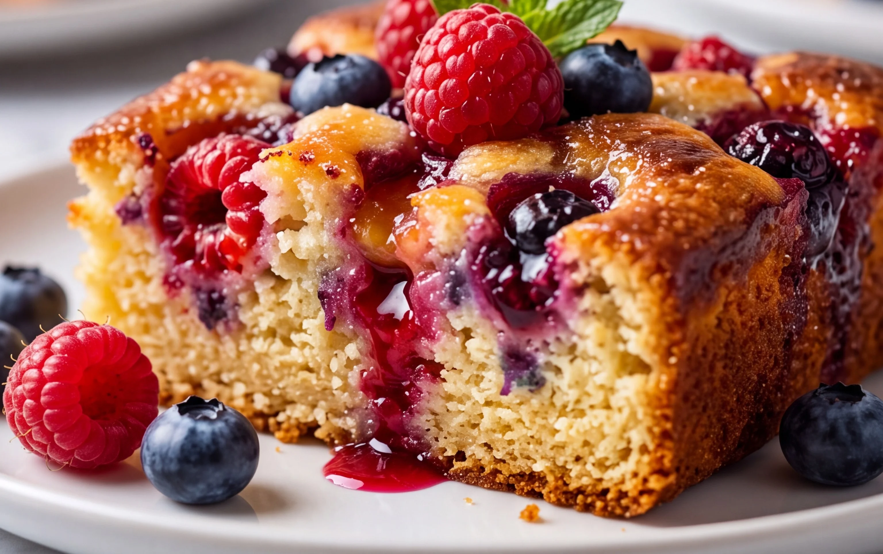 Buttermilchkuchen mit Obst vom Blech