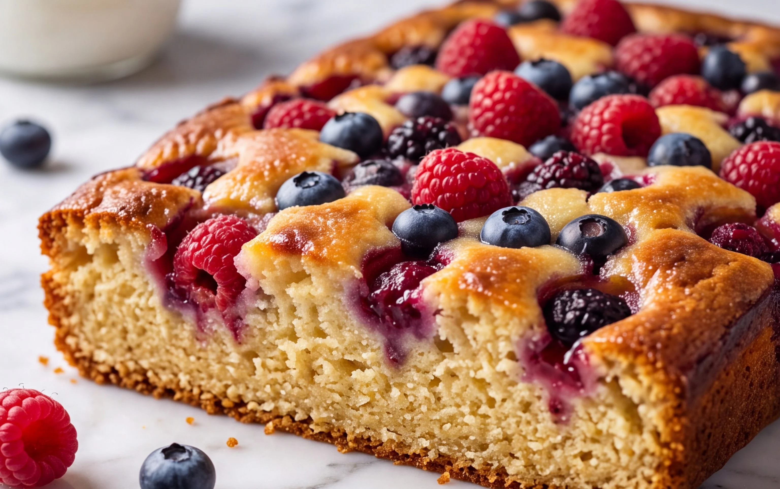 Buttermilchkuchen mit Obst vom Blech – Saftig & Einfach